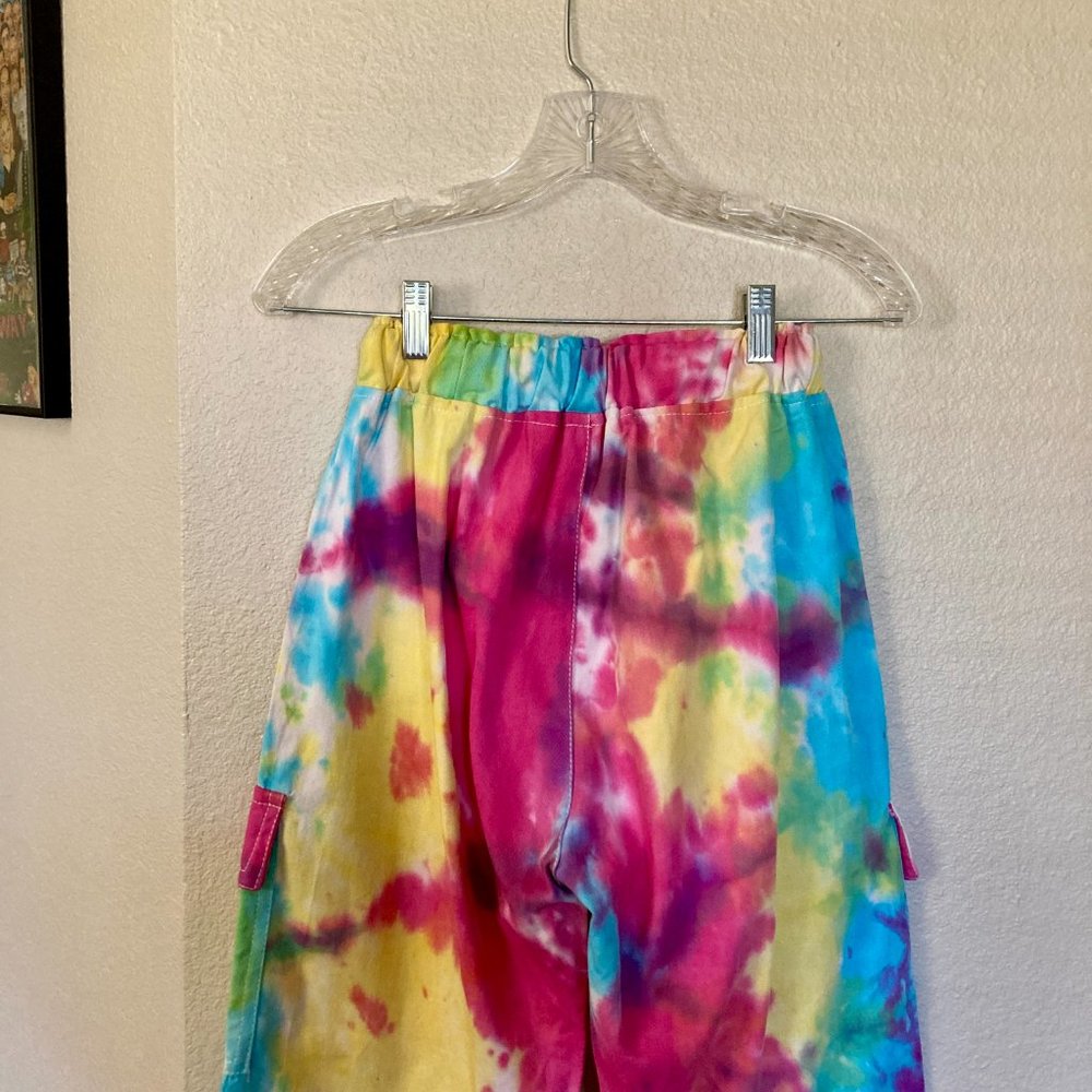 Sangtree Tie Dye Womens Cargo Pants Drawstring Tapered Trousers Size Small - Picture 3 of 10